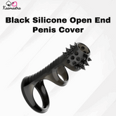Kaamastra Black Silicone Open-End Penis Cover β Stretchable Pleasure